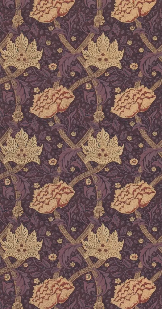 Morris & Co - Windrush Aubergine/Wine Morris and Friends Wallpa