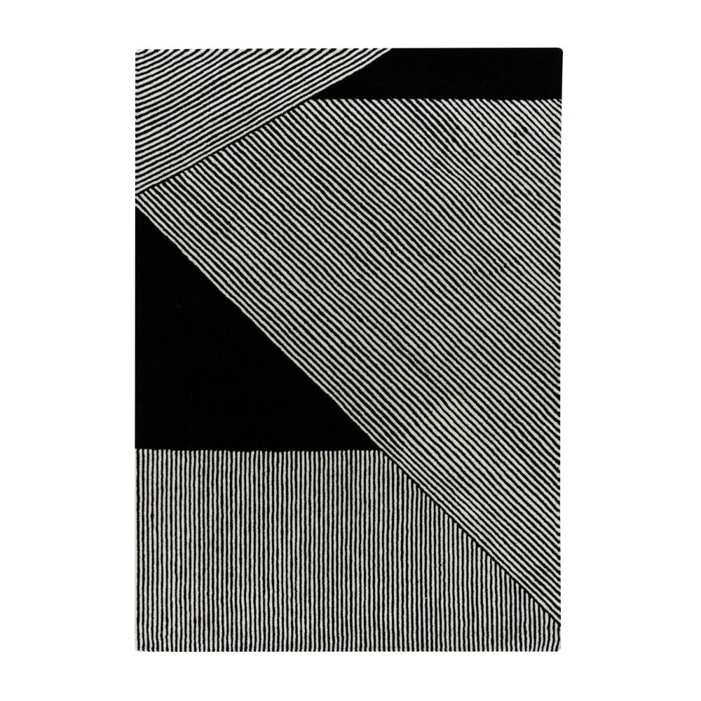 Stripes ullmatta svart, 170x240 cm