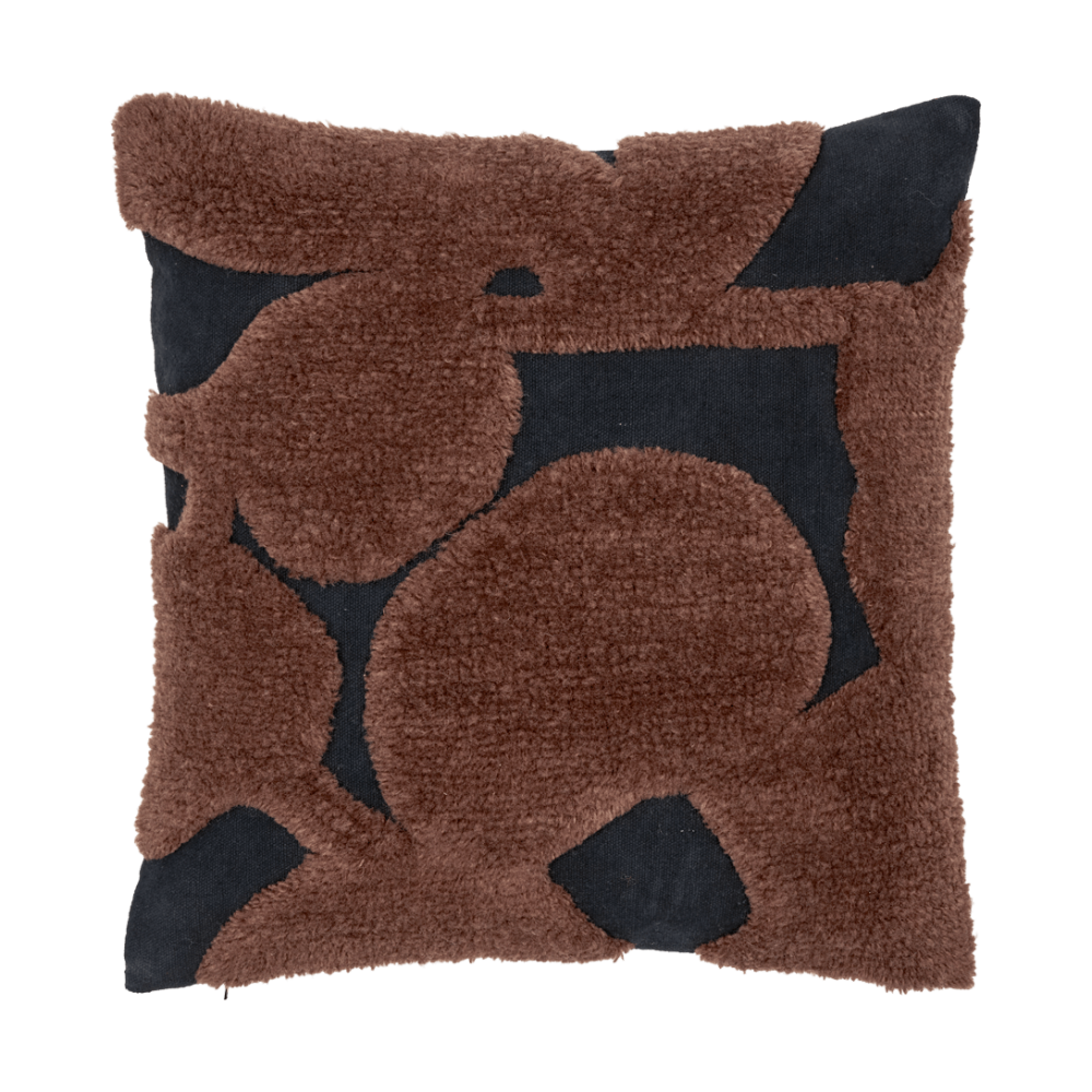 Cilla tufted kudde, Black-dark chocolate 50x50 cm