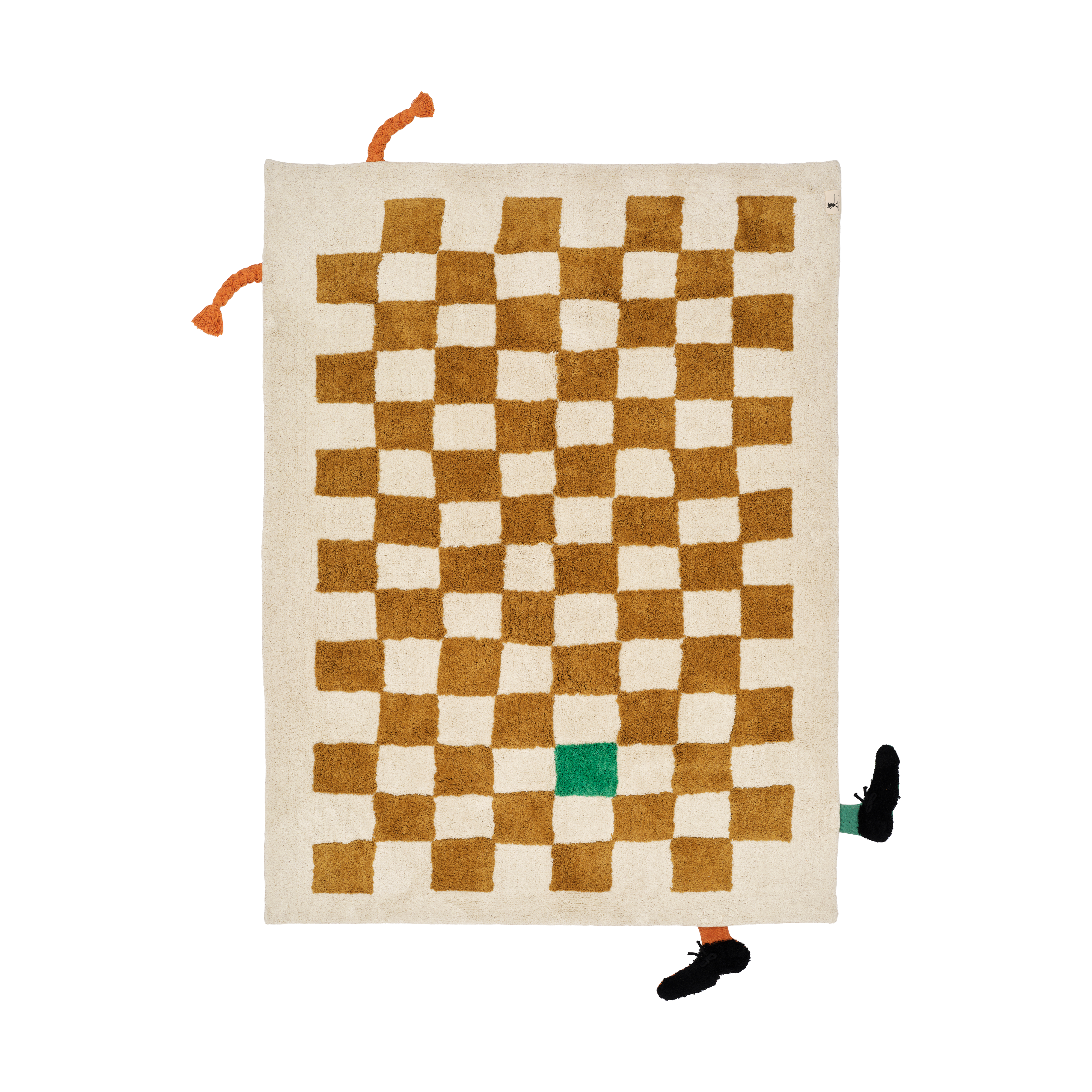 Pippi matta ruta, Khaki, 120x160 cm