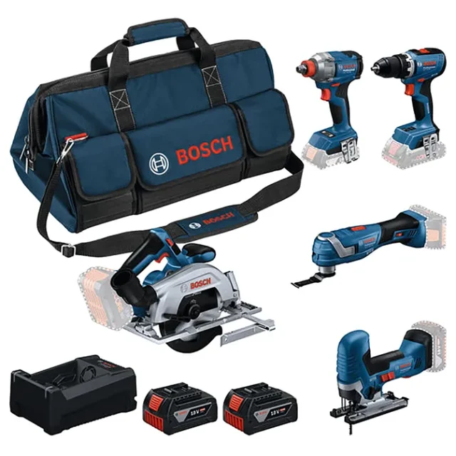 Verktygsset Batteridriven Bosch Power Tools 18V 5 Delar med Batterier och Väska