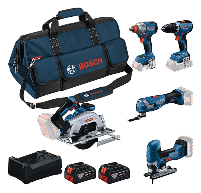 Verktygsset Batteridriven Bosch Power Tools 18V 5 Delar med Batterier och Väska