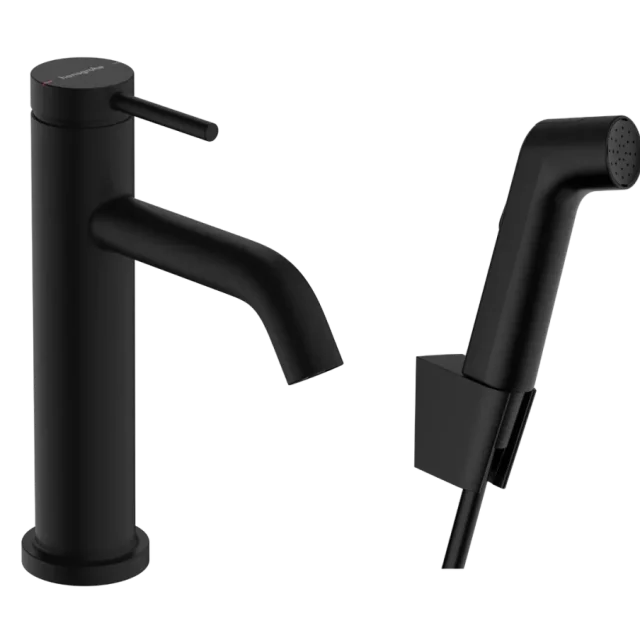Hansgrohe Tecturis S Tvättställsblandare med bidet handdusch & 160 cm duschslang Svart