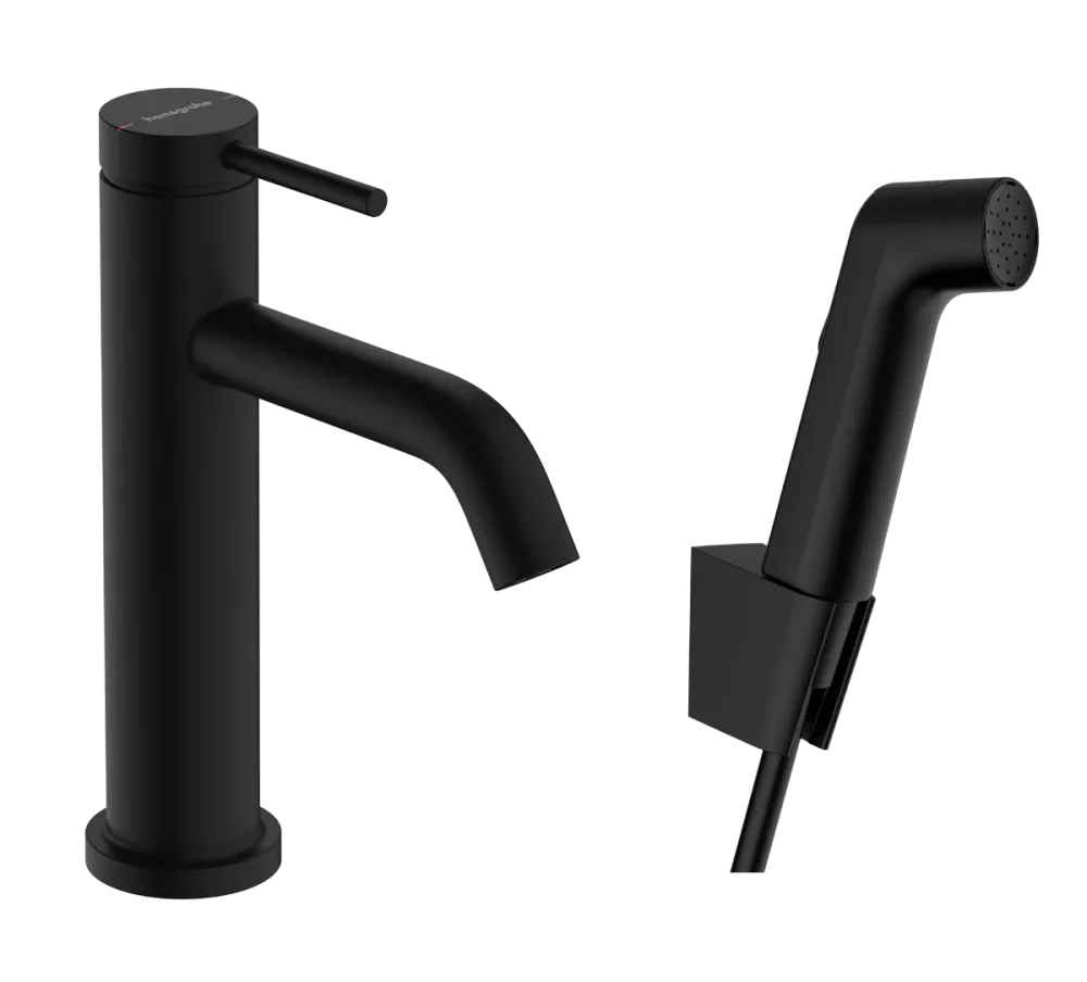 Hansgrohe Tecturis S Tvättställsblandare med bidet handdusch & 160 cm duschslang Svart