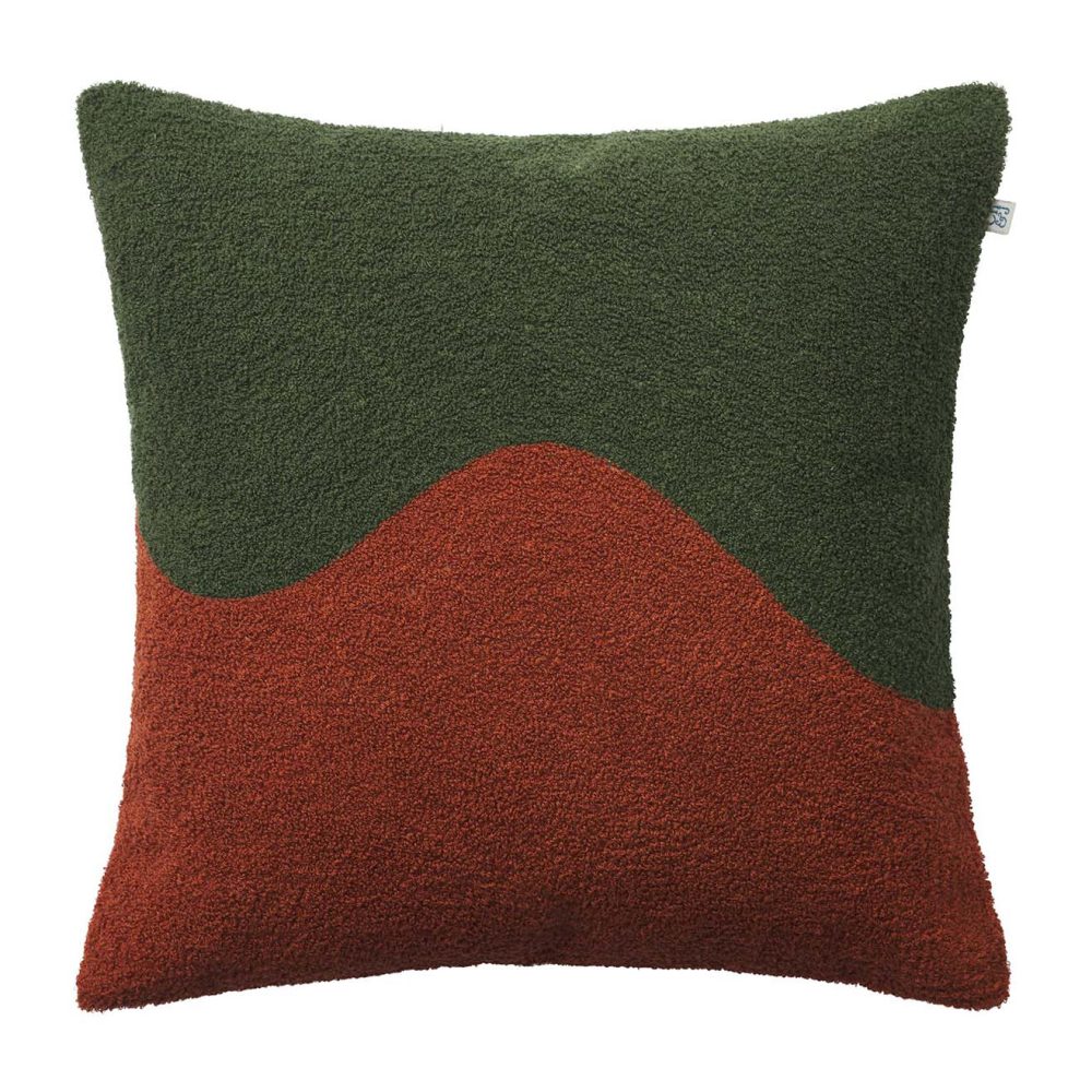 Yogi kuddfodral 50x50 cm, Forest green-terracotta
