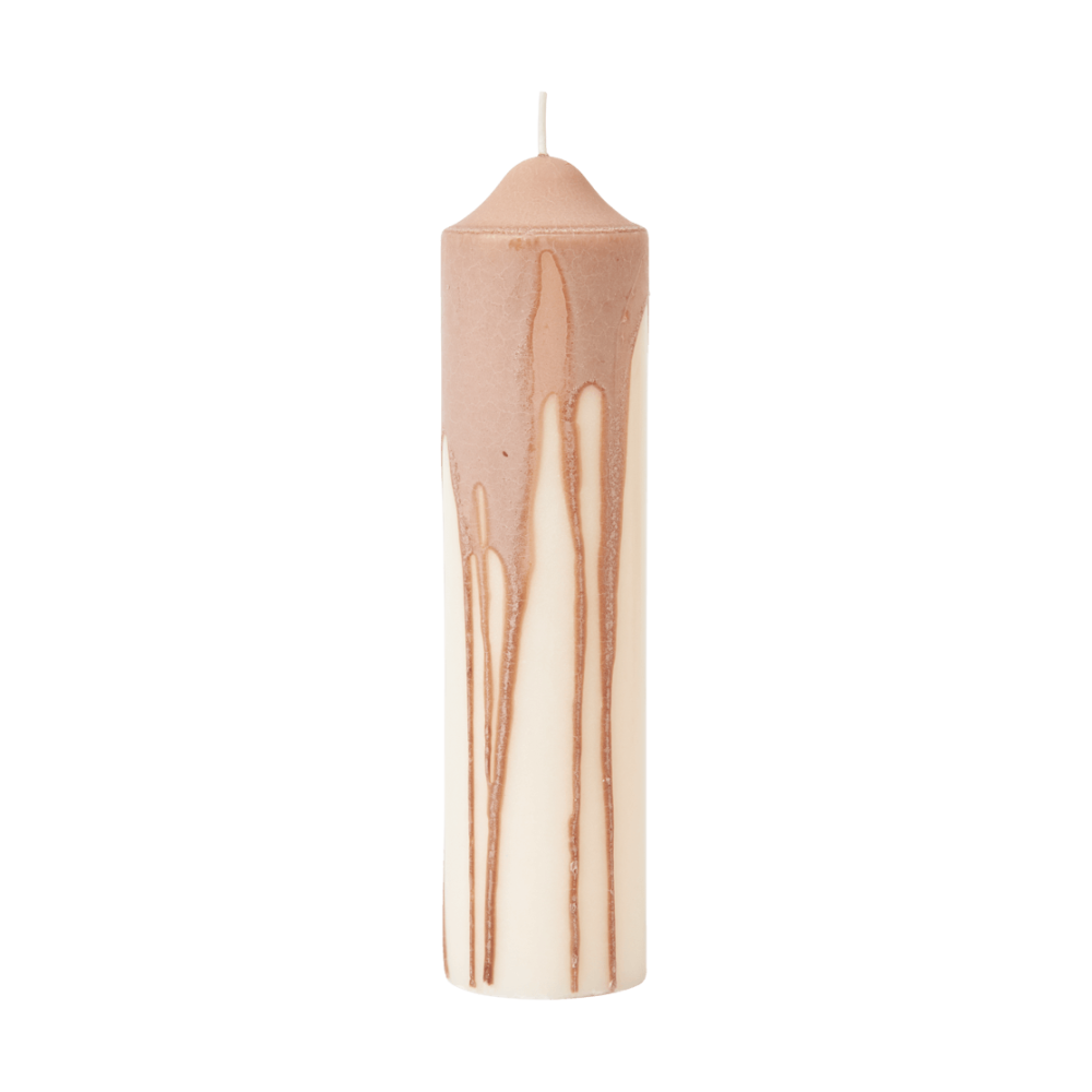 Dryp blockljus, Beige, 20 cm