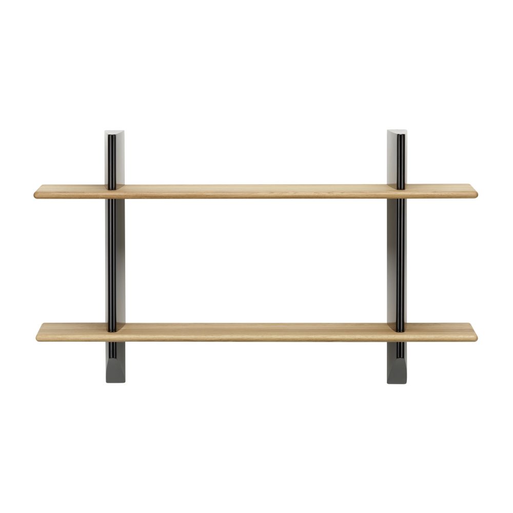 Rayonnage mural hylla, Oak-Deep black