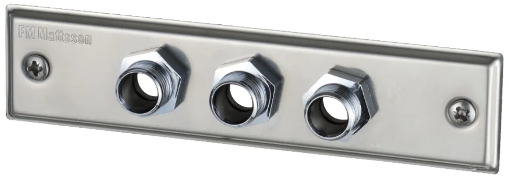 FM Mattsson 1408-1560 Väggbricka med väggtätning, lekande nippel 16 mm