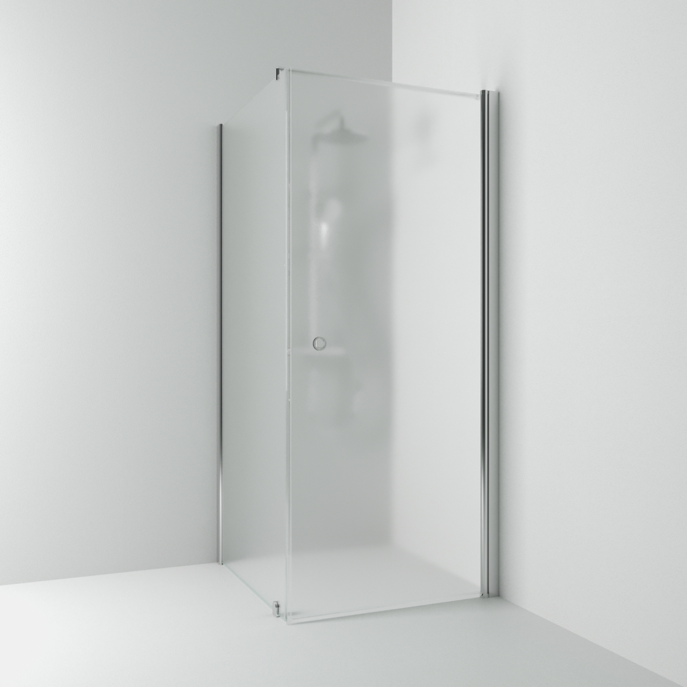 HÖRNDUSCH SVEDBERGS RAK/FAST SK HG BL/FR80X90, BLANK FROST INTHT 80X198X90CM