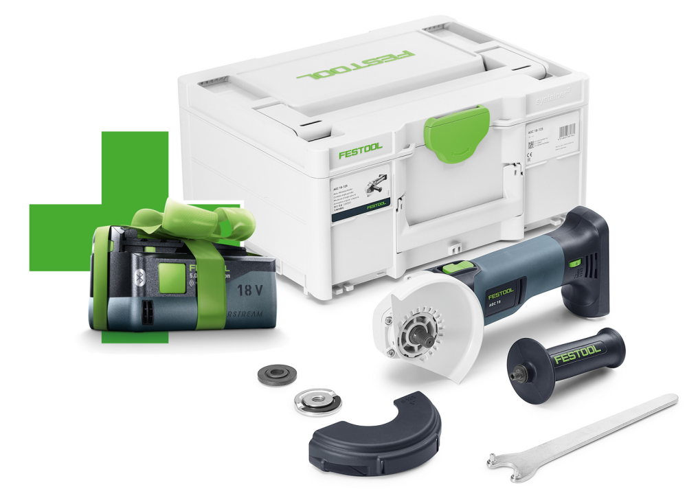 VINKELSLIP FESTOOL AGC 18-125, EB-BASIC-5,0