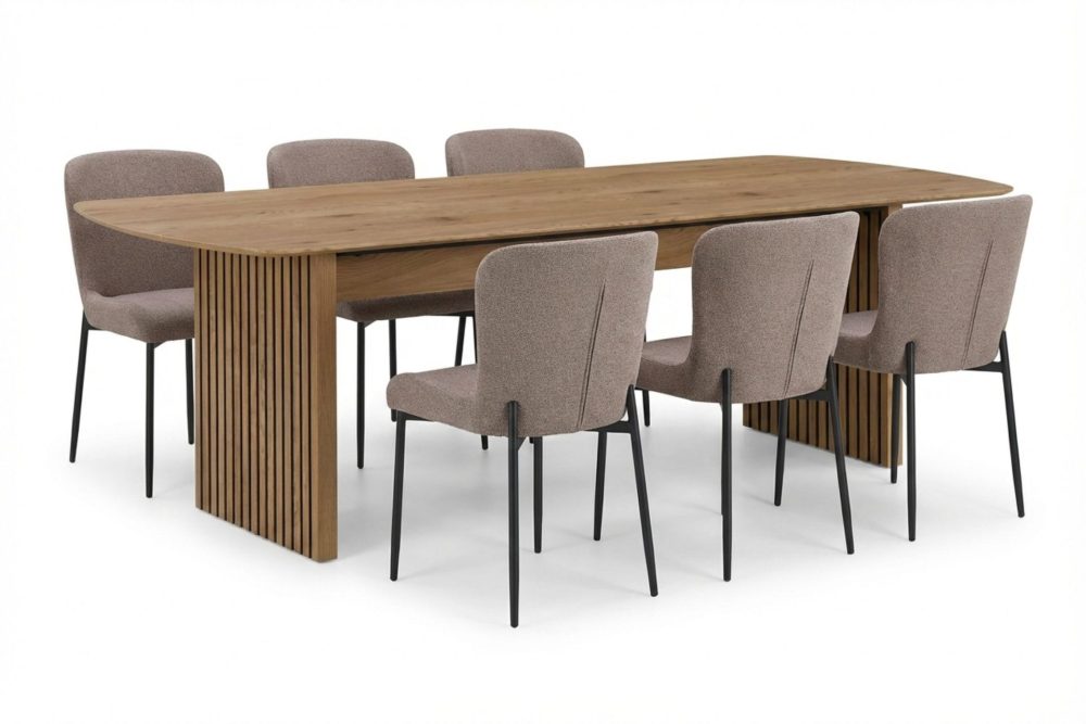 Richeto Matgrupp Ek 240 cm med 6 Elsie Matstolar