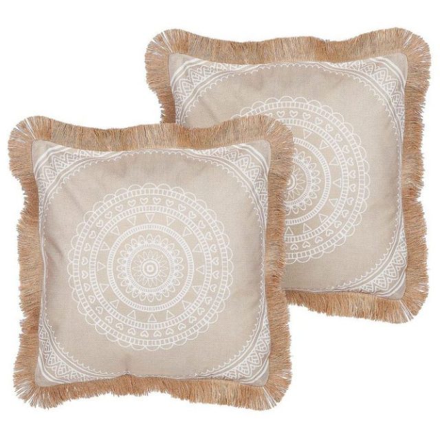 Prydnadskuddar Agrimony set om 2 Beige/vit