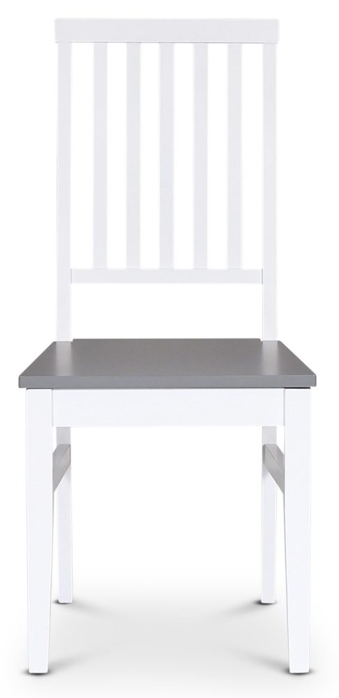Fårö vit matstol med grå sits
