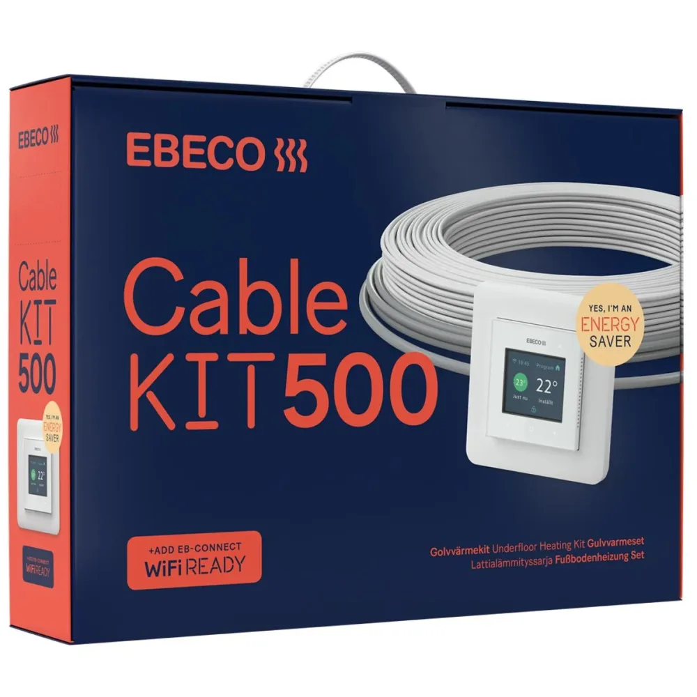 Ebeco Cable Kit 500 Golvvärmekit med värmekabel och termostat 13,5 m, 150 W