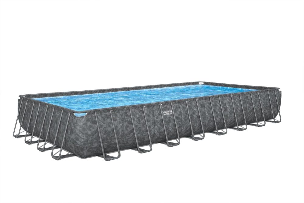 Bestway pool ovan mark 9,56x4,88m – 132cm djup | APX 365™ Rektangulär Stålpool (561KJ)