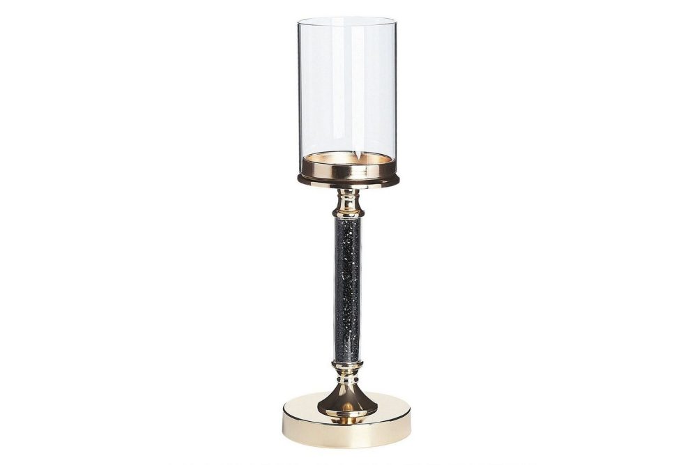 Ljusstake Abbeville Svart/guld, 13x13x41 cm