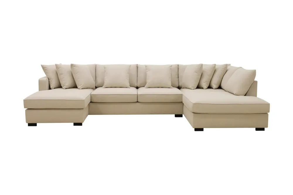 Rossita 5-sits Högervänd U-formad Djup Soffa med Divan och Schäslong i Bouclé