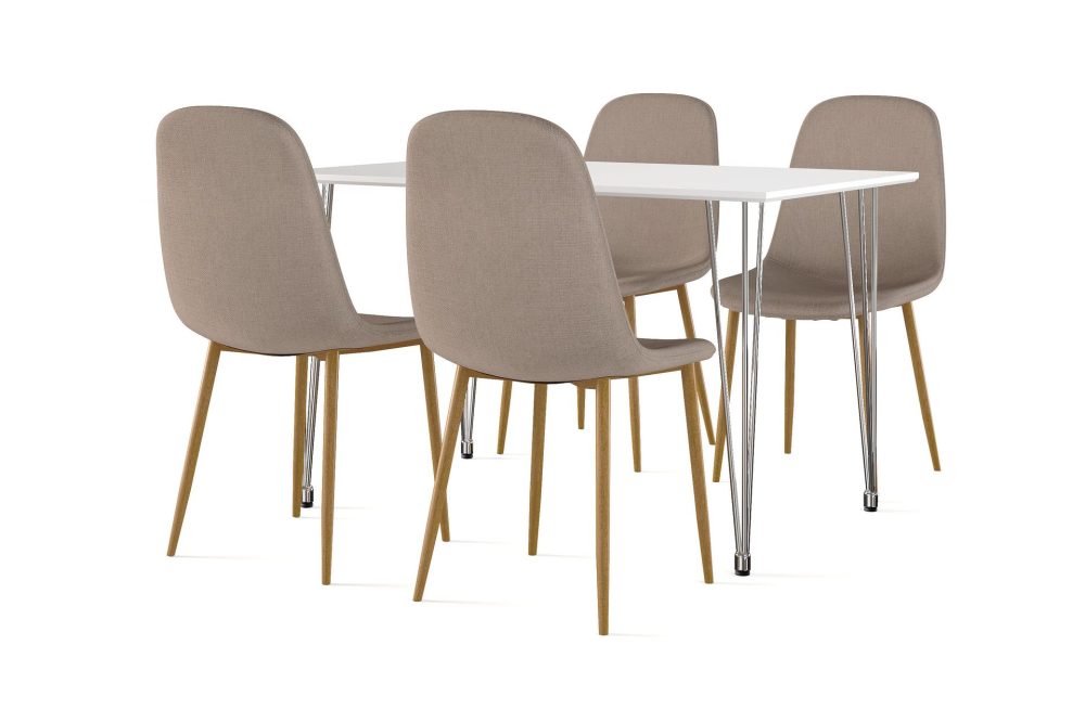 Kronblom Matbord 120 cm + 4 st Nibe stol brun med ek ben
