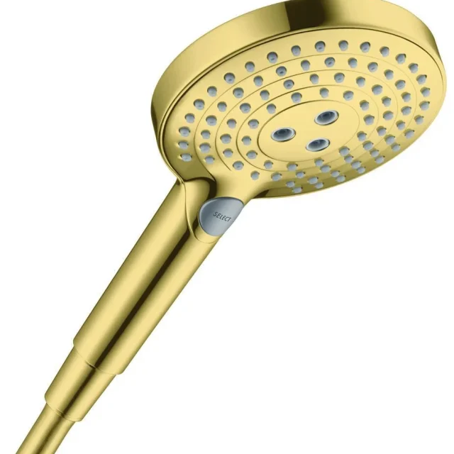 Hansgrohe Raindance Select S120 26530990 Handdusch 3 stråltyper, Ø125 mm, polerat guld