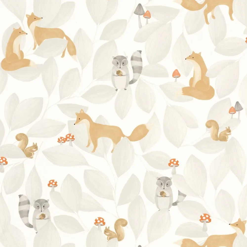 Once Upon A Time Woodland Friends Gris Duvet Ouat88279807 Tapet | Stuvbutiken