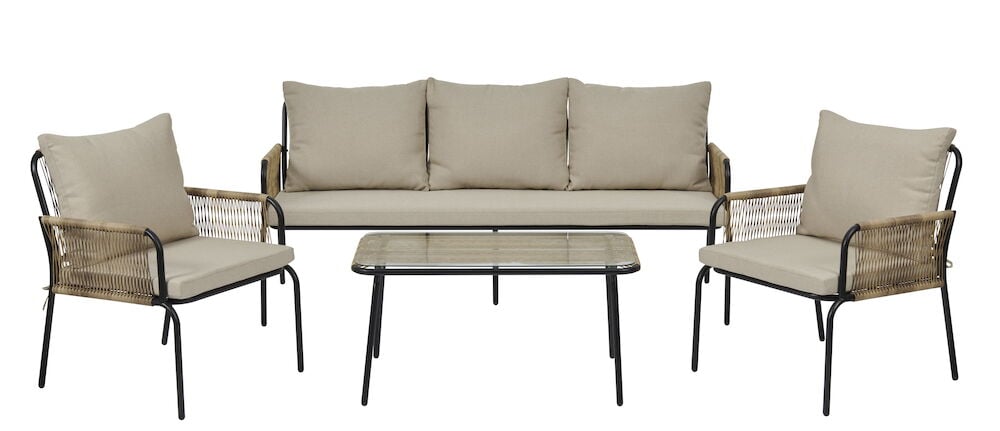 Loungeset Cannes Handflätad konstrotting