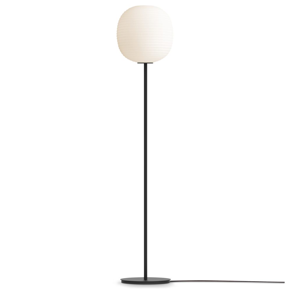 Lantern golvlampa medium, Frosted white opal glass