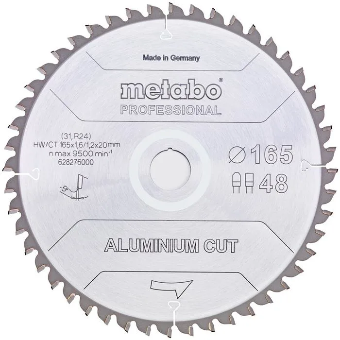 Metabo 628276000 Sågklinga 165x20 mm Z48 FZ/TR -5