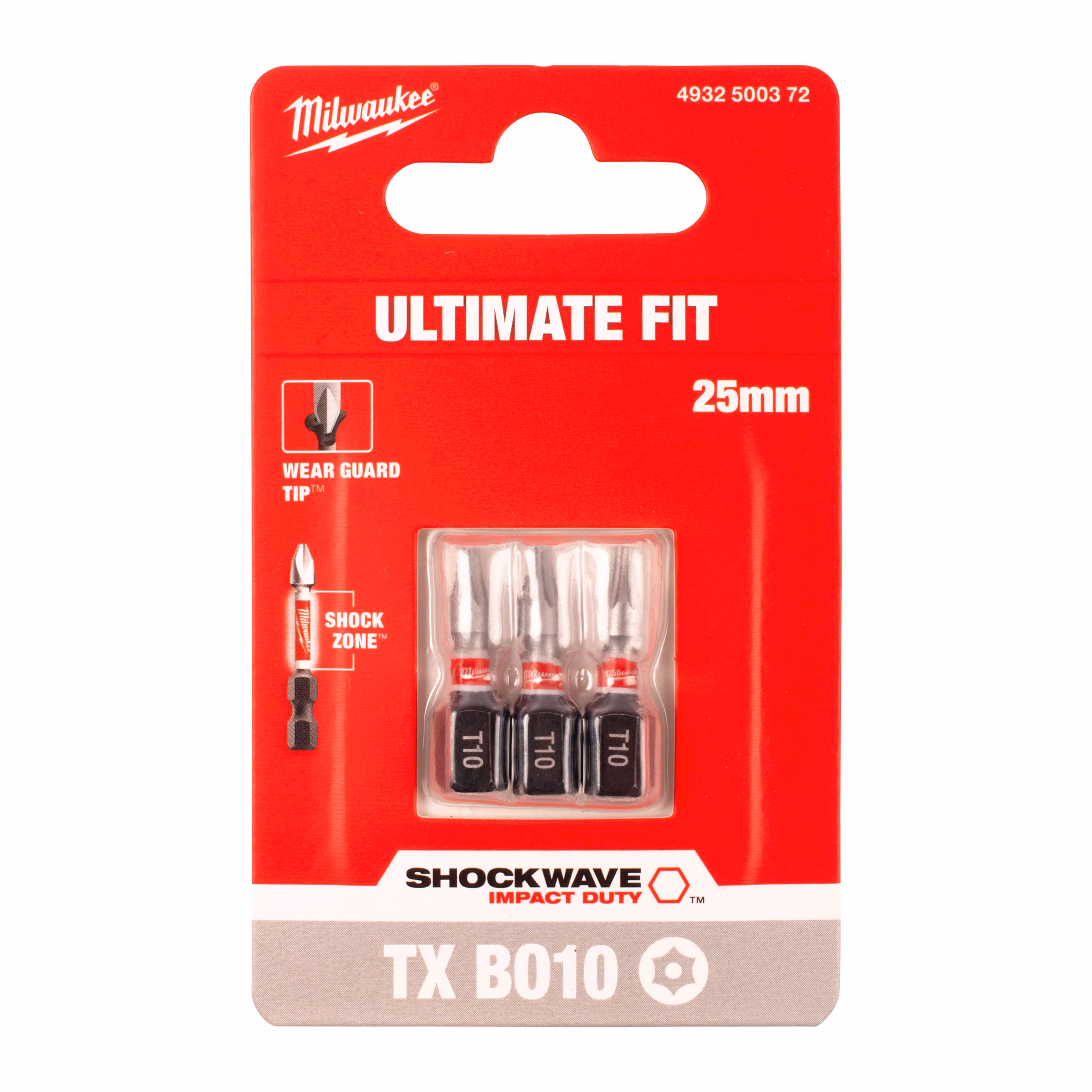 Kjøp Milwaukee Bits Shockwave TXBO10, 25 mm, 3-pakning