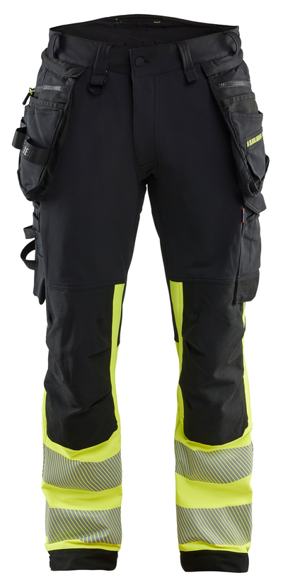 VARSELBYXA BLÅKLÄDER 1125 1648 S/G C46, SVART/VARSELGUL 4VSTRETCH