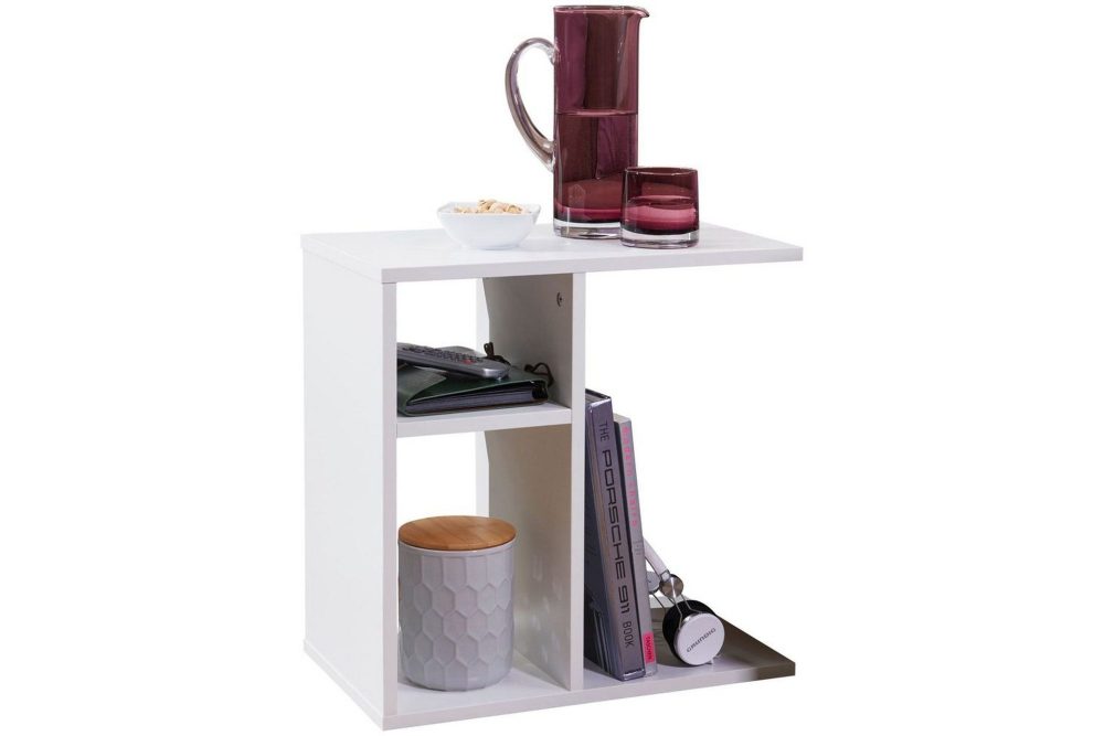 Sido bord Wohnling folierad spånskiva 50 cm, modern loftstil Vit