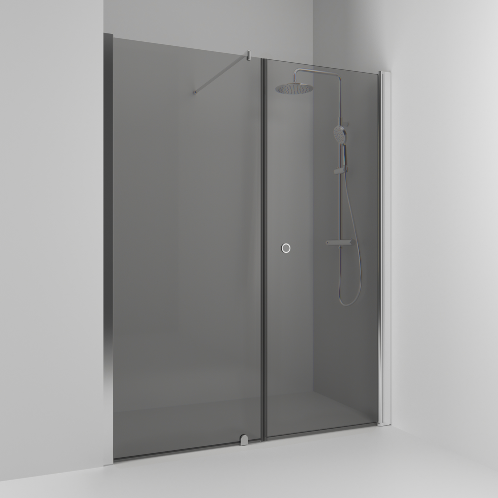 NISCHDUSCH SVEDBERGS RAK/FAST SK HG BL/RÖ 158, BLANK RÖKGLAS 158X198CM