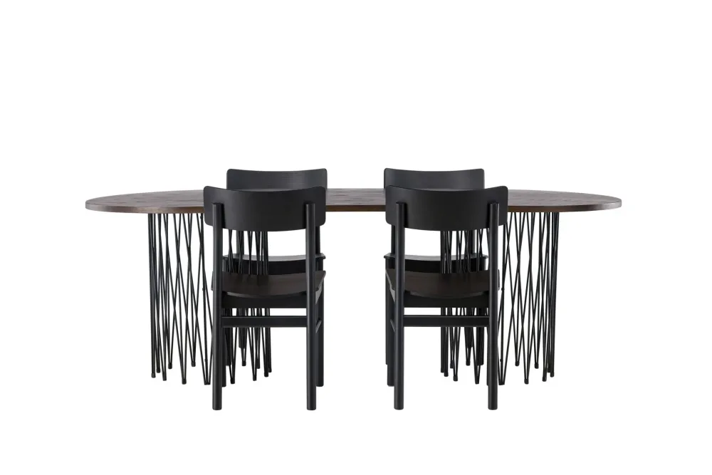 Stone Matgrupp + 4 Montros stolar Oval
