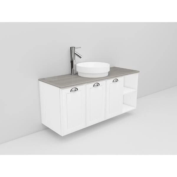 Badrumsmöbel Flexline Modell 132 120cm, Vit, Fasad Ram | Stuvbutiken