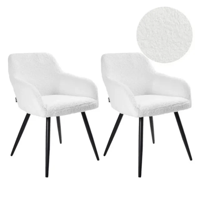 Matsalsstol Casmalia set om 2 Vit/Svart