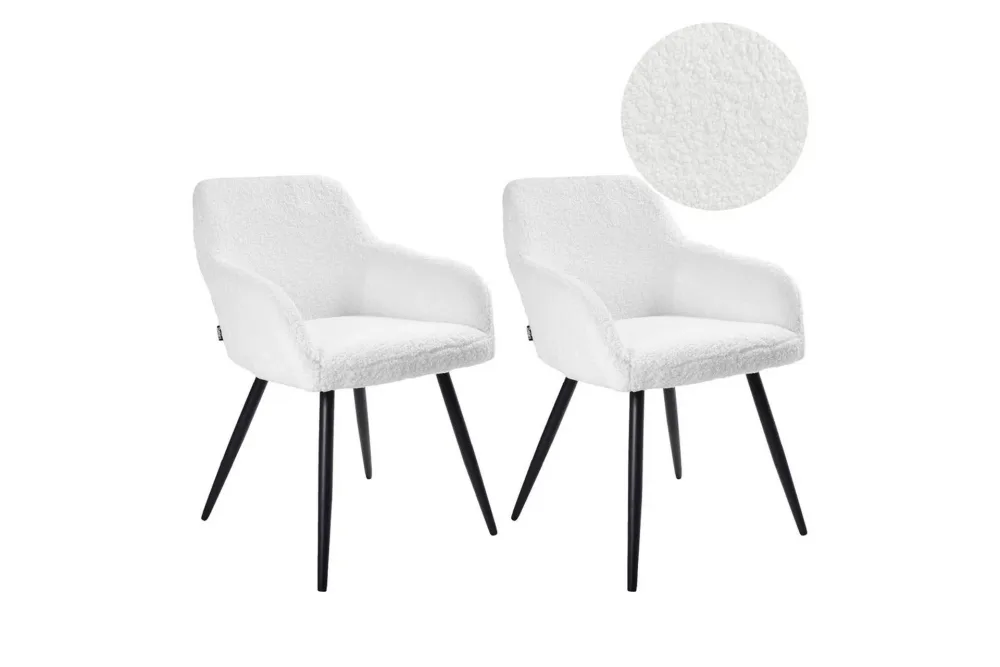 Matsalsstol Casmalia set om 2 Vit/Svart