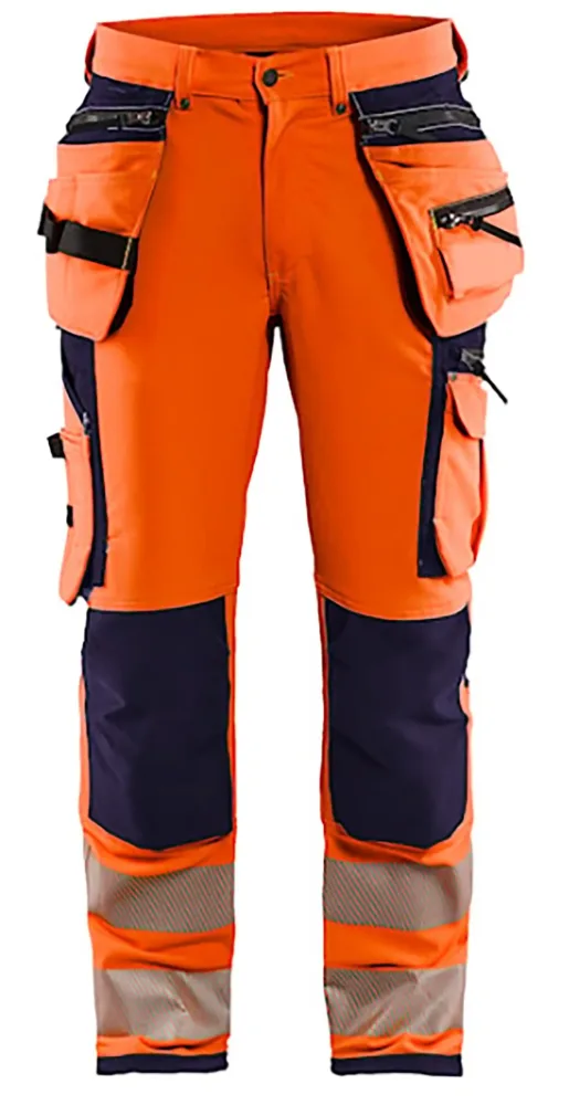 Blåkläder 199716425389C58 Arbetsbyxa varsel, orange/marinblå C58