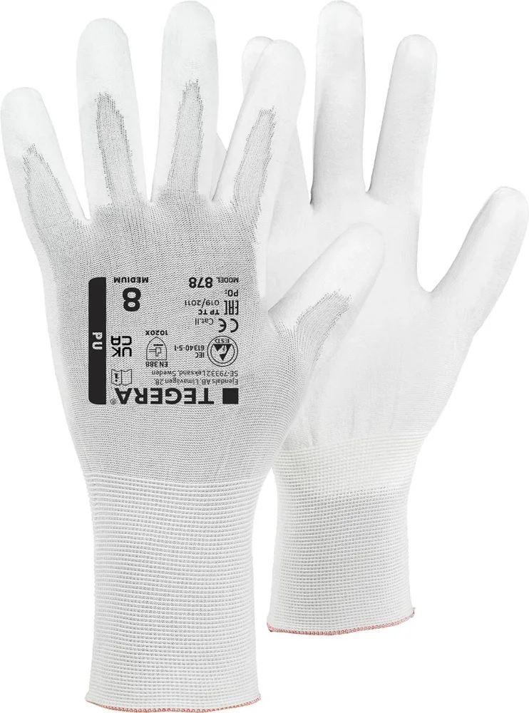 Tegera 878 Montagehandske vit 12