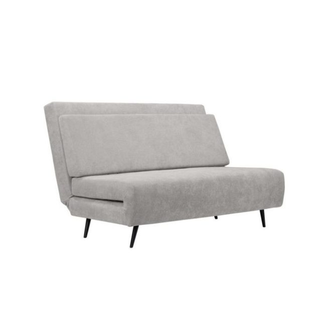 Sängsoffa Mallory Ljusgrå, Linnetyg/Metall/Trä