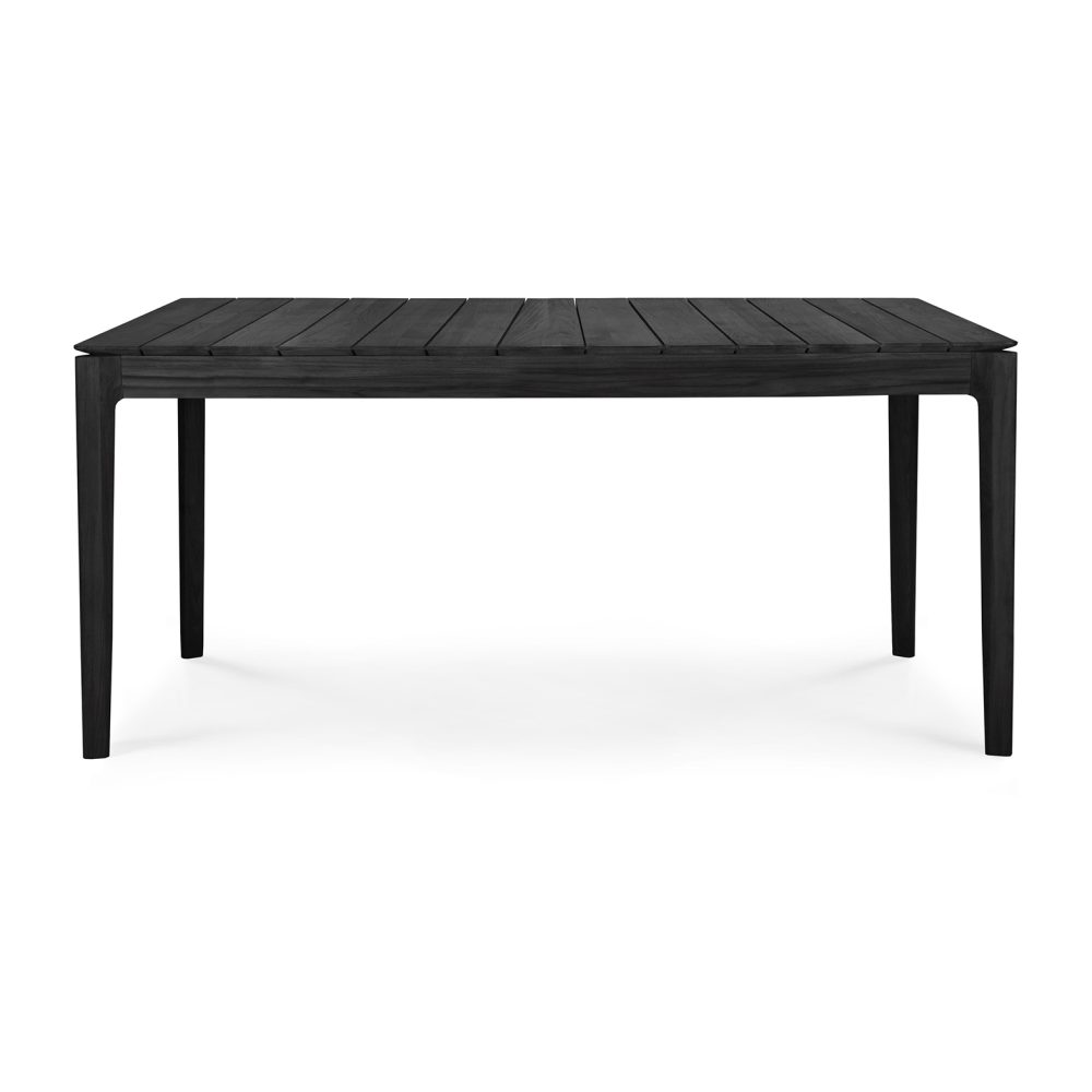 Bok outdoor matbord svartbetsad teak, 162x80 cm