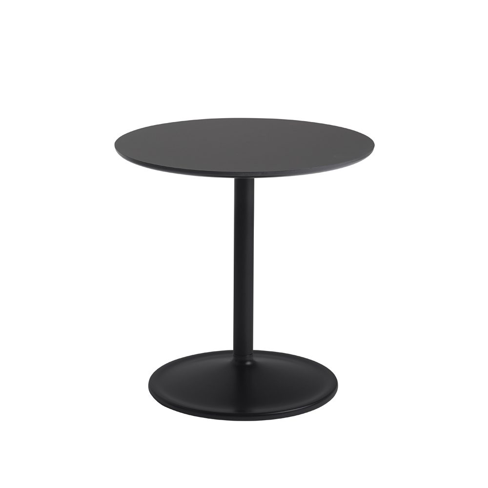 Soft sidobord Ø48cm, Black nanolaminate H: 48 cm