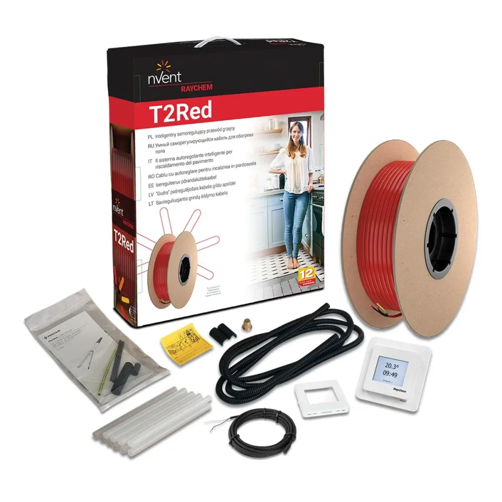 RAYCHEM R-RD-B-44M/SENZ Värmekabelpaket 10 W/m, röd 44 m