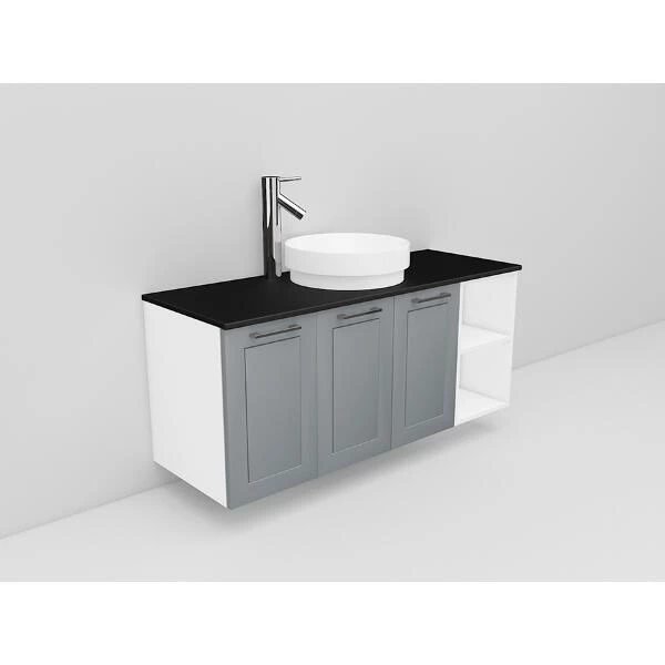 Badrumsmöbel Flexline Modell 135 120cm, Vit, Grå, Ram | Stuvbutiken - Bild 2