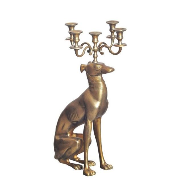 Dekorativ figur Wohnling Ljusstake Greyhound Aluminium Modern
