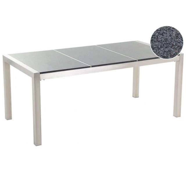 Trädgårdsbord Grosseto Grå/Silver, 90x180x74 cm