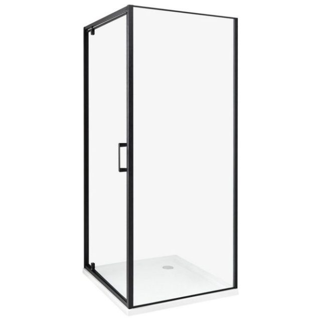 Duschväggar Darli Transparent/svart, 80x80x185 cm