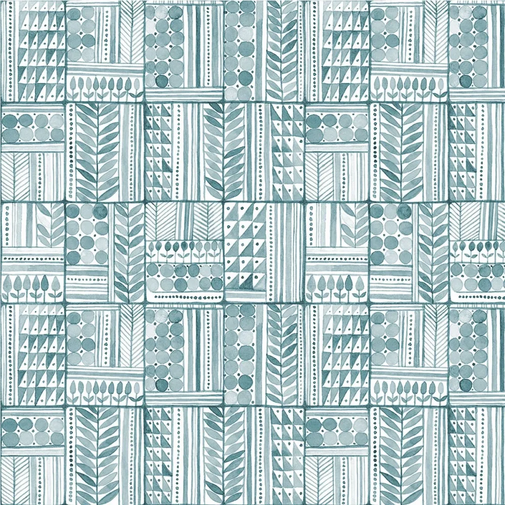 Oriental Sense Patchwork 35873 Blå Tapet | Stuvbutiken - Bild 2