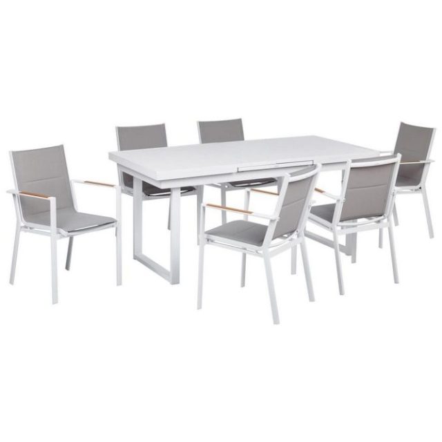 Matsalsset Valcanetto/Busseto Vitt/grått/ljust trä, 6-Sits