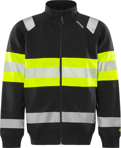 JACKA 7531 GKC SWEATSHIRT VARSEL KL 1 GUL/SVART STL S