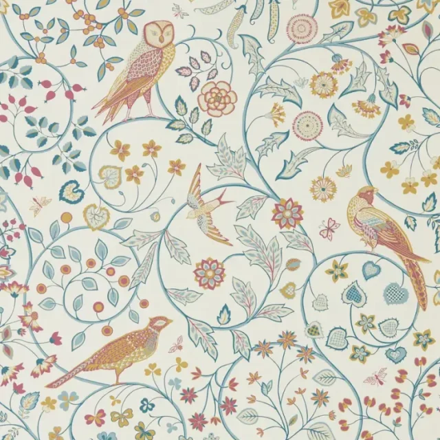 Morris & Co - Newill Indigo Saffron Melsetter Wallpapers