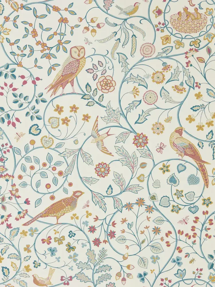 Morris & Co - Newill Indigo Saffron Melsetter Wallpapers